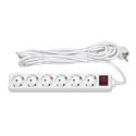 <p class=>Vista frontal Base múltiple 6 tomas 16A 250V~ blanca con interruptor y 5 metros de cable H05VV-F 3��1,5����² ����Vlog�ٷ�</p>