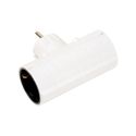 <p class=>Vista frontal Adaptador doble lateral 16A 250V blanco �鶹��ýӳ��</p>