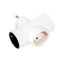 <p class=>Vista frontal Adaptador triple lateral 16A 250V blanco �鶹��ýӳ��</p>