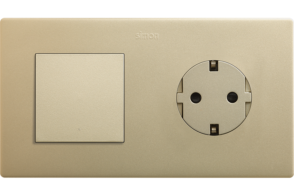 Cargador USB doble Tipo A 3,1A Simon 20000196-097 Simon 270 Bronce 2 modulos