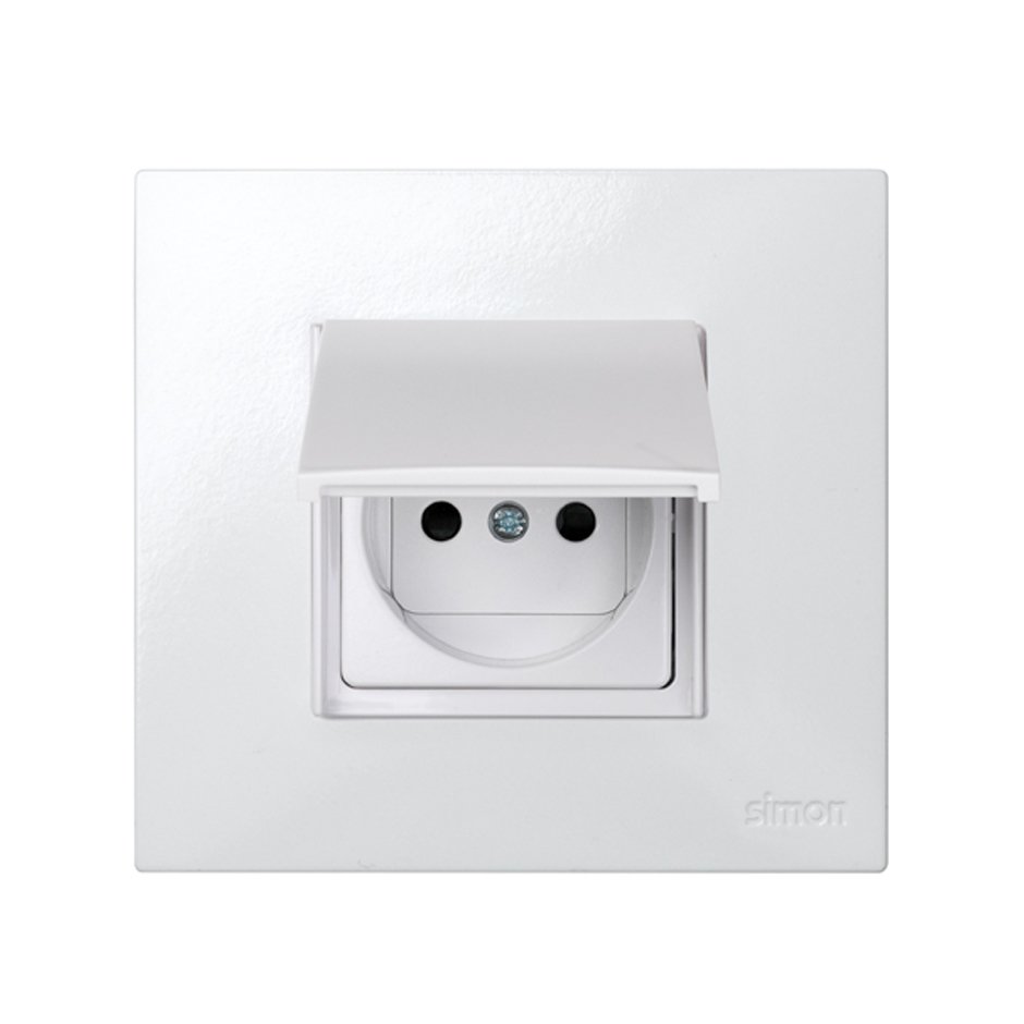 German socket outlet 16A 250V~ with safety device and fast terminal  connection white Simon 27 Play