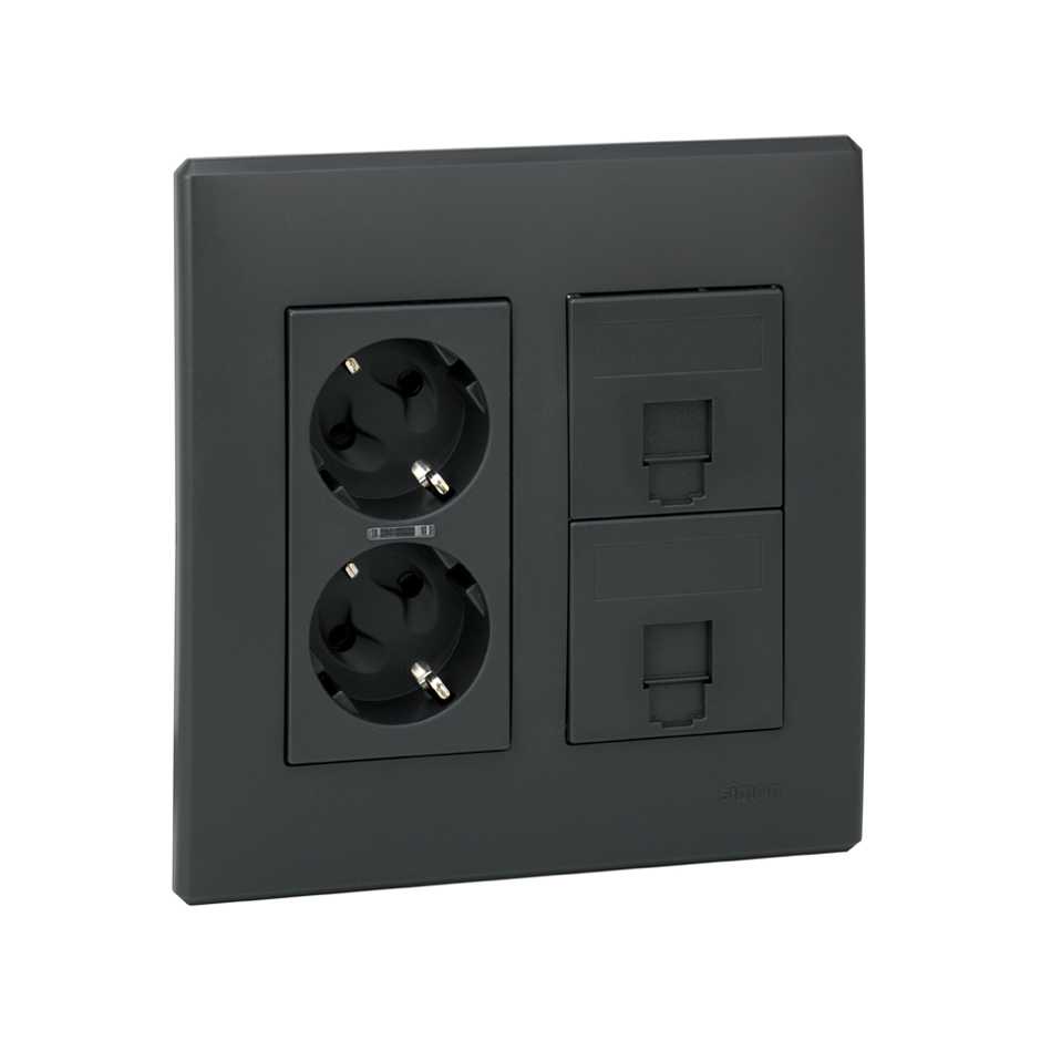 Surface mount or flush-mount wall box kit for 2 double elements