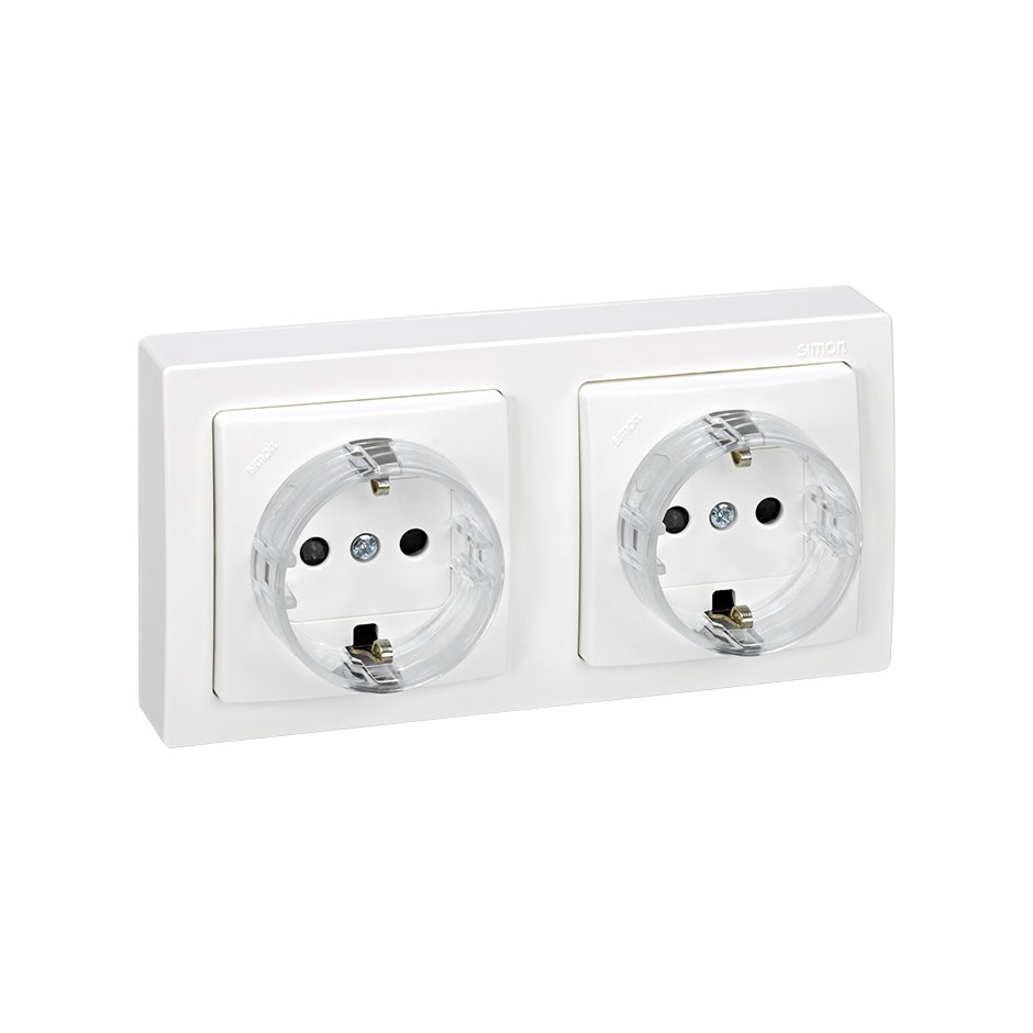 German socket outlet 16A 250V~ with safety device and screw
