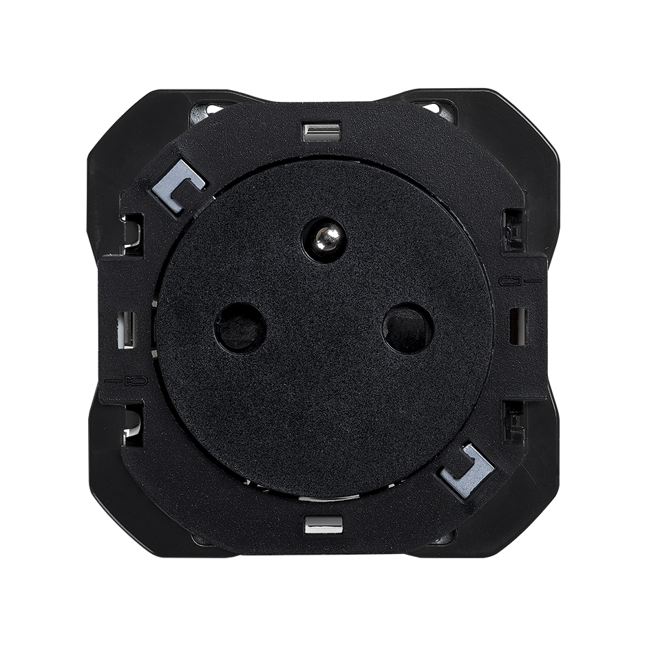 2P+T socket outlet CLEAN 16A 250V~ screw connection matt black Simon ...