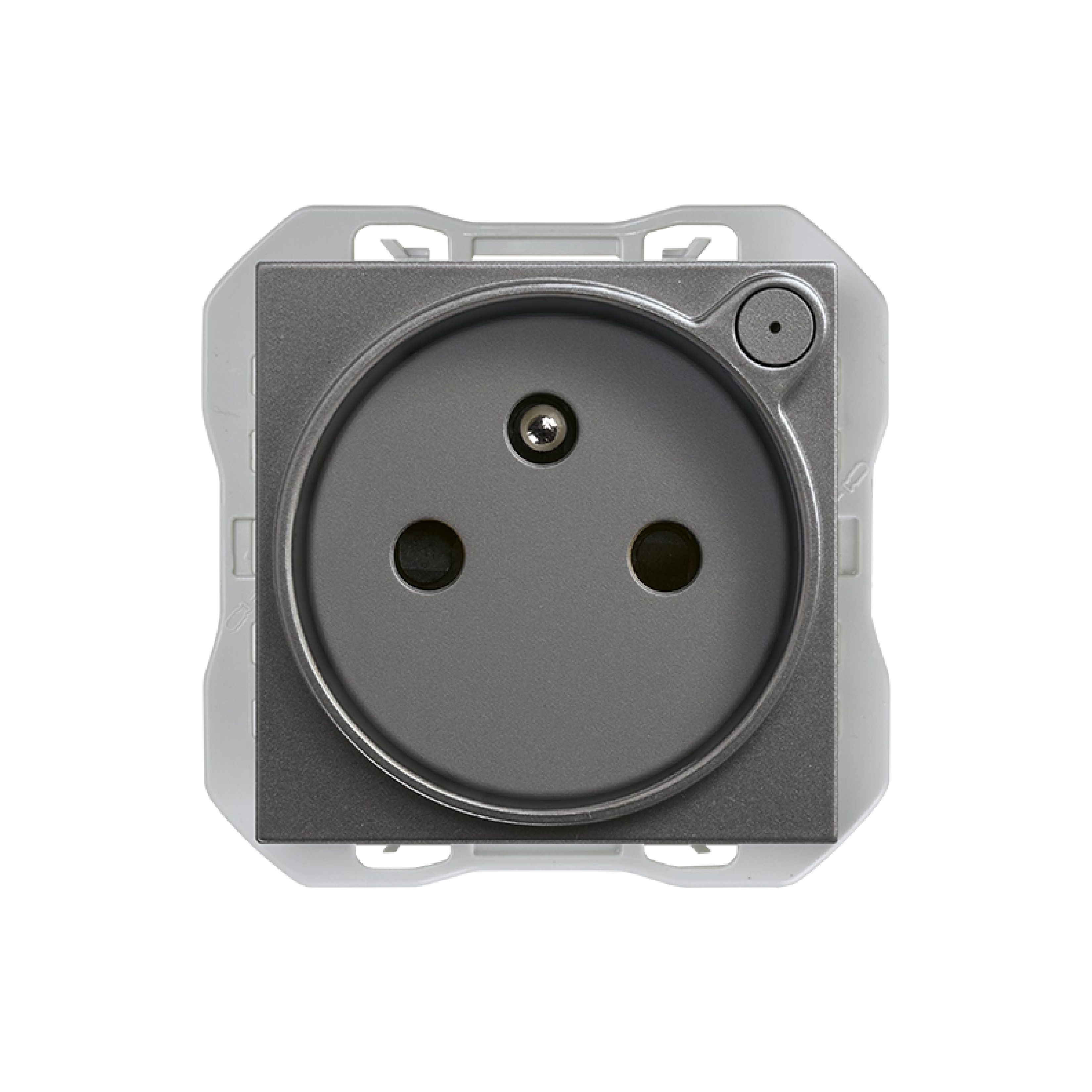 iO French socket outlet 16A 230V~ titanium Simon 270 | SIMON