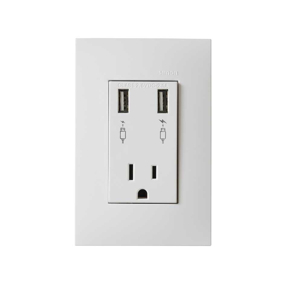 Simon Enchufe Base Superficie T/TL 25A 250V Con Placa Blanco