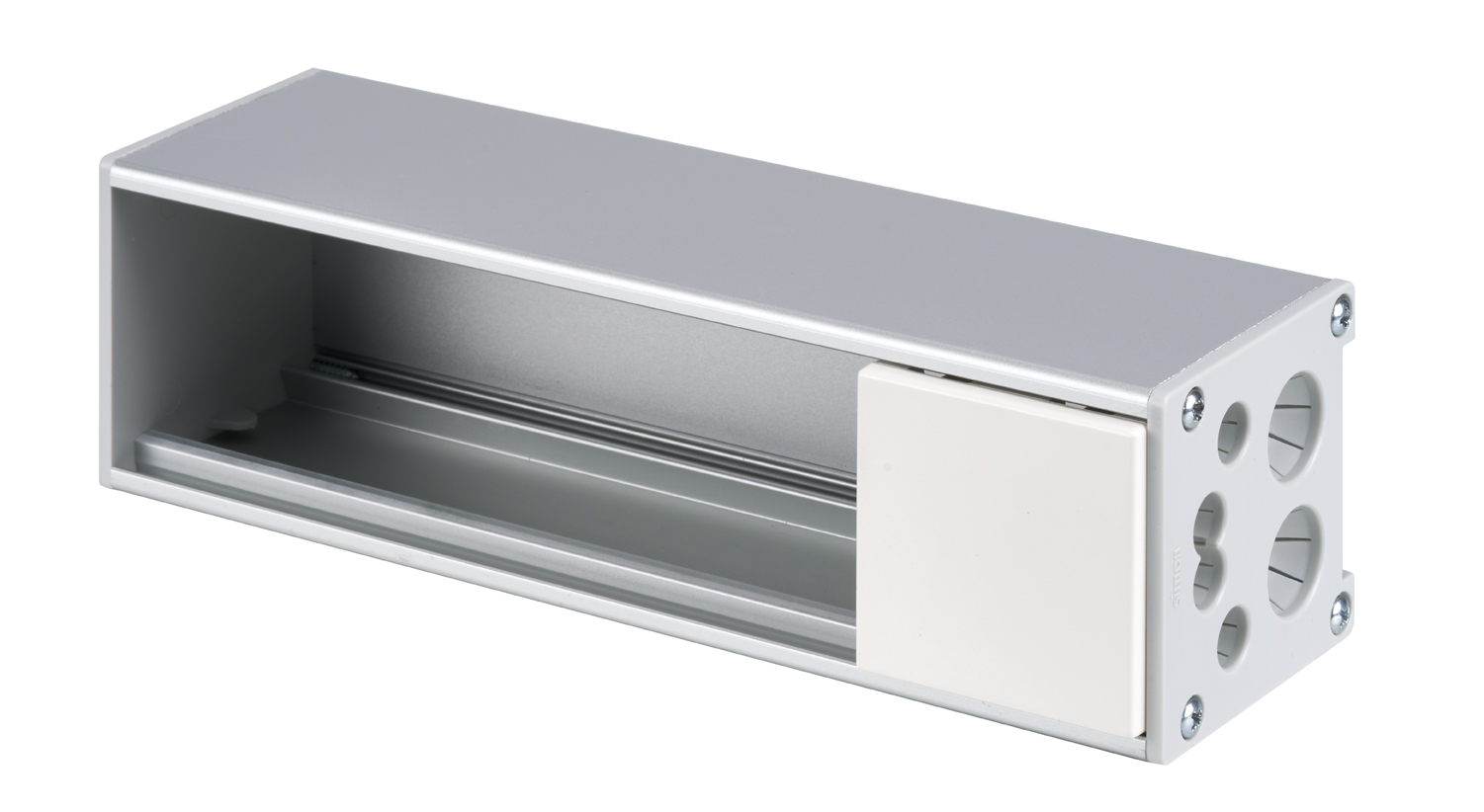 Perfil de aluminio Ofiblock Compact de 3 elementos blanco Simon K45 | SIMON