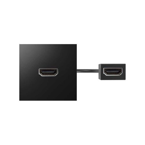 Conector HDMI Tipo “A” hembra-hembra con latiguillo y placa incorporada  negro Simon 400