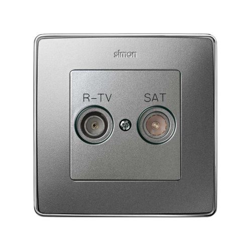 Tapa para tomas TV Simon 82 Detail y Simon 82 Concept 82097-93 Aluminio Frio