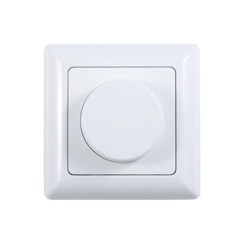 Regulador de intensidad de 118x75mm, interruptor de pared de 2 botones,  cristal blanco, 2 entradas, 1