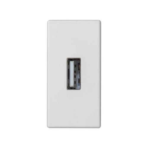 Conector USB 2.0 Tipo A hembra con placa embellecedora blanco Simon K45