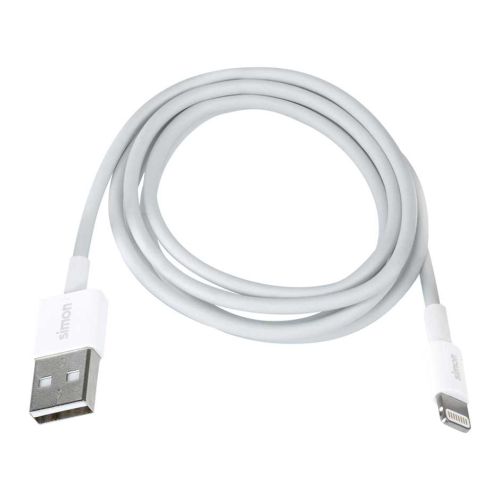 Simon  Cargador iPhone. Cable Lightning a USB A .1 metro. Blanco