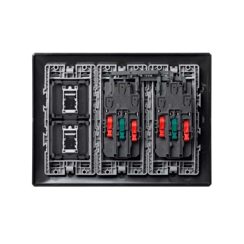 Simon 51000404-030 Kit Caja Pared Superficie-Empotrar 4 Elementos Dobles  Con 2 Enchufes Dobles,1Sai Doble,2Placas 2 Rj45 3M® Bla