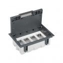 Adjustable floor box for 8 elements Simon 500 Cima grey front view