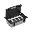 Adjustable floor box for 8 elements Simon 500 Cima graphite front view