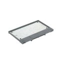 <p class=>Vista frontal tapa abatible para caja de suelo regulable o tapa de registro de 8 elementos Simon 500 Cima gris</p>
