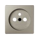<p class=>Vista frontal tapa base enchufe francesa Simon 82 aluminio frio</p>