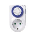 <p class=>Vista frontal mini programador analógico diario 16a 230v/50hz blanco coati</p>
