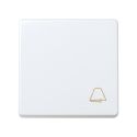 <p class=>Vista frontal pulsador con grabado campana 10 A 250V~ Simon 27 Play blanco</p>