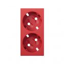 Cover for mechanism of the German double socket outlet Simon 500 Cima red front view