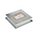 Registre métallique pour boîte de sol ajustable 3 modules doubles pour installation dans un revêtement de sol Simon 500 Cima vue frontale