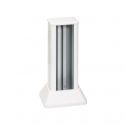 Aluminium mini column with 1 side for 4 elements Simon 500 Cima white oblique view
