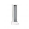 Aluminium mini column with 1 side for 6 elements Simon 500 Cima white oblique view