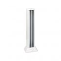 Aluminium mini column with 1 side for 8 elements Simon 500 Cima white oblique view