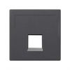 Flat voice and data plate without dust cover for 1 RJ45 graphite Simon 500 Cima front view