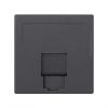 Flat voice and data plate with dust cover for 1 RJ45 graphite Simon 500 Cima front view