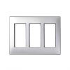 Flush-mount wall frame and frame holders for 3 double elements Simon 500 Cima aluminium front view