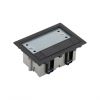 Adjustable floor box for 2 elements with closed cover Simon 500 Cima graphite front view
