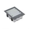 Adjustable floor box kit for concrete floor 6 elements and closed cover Simon 500 Cima grey front view