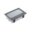 Adjustable floor box kit for raised floor for 8 elements with closed cover Simon 500 Cima grey front view
