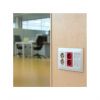 Flat voice and data plate in flush-mount wall box aluminium application in office