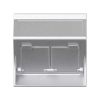 Angled voice and data plate with dust cover for 2 RJ45 aluminium Simon 500 Cima front view