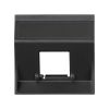 Angled voice and data plate without dust cover for 1 RJ45 graphite Simon 500 Cima front view