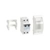 Two-pole MCB 10A with trim plate Simon 500 Cima white front view