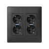 Surface mount or flush-mount wall box kit for 2 double elements Simon 500 Cima graphite front view