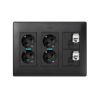 Surface mount or flush-mount wall box kit for 3 double elements Simon 500 Cima graphite front view
