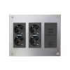 Metal surface mount wall box kit for 3 double elements front view Simon 500 Cima graphite