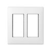Flush-mount wall frame and frame holders for 2 double elements Simon 500 Cima white front view