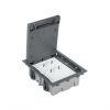 Adjustable floor box kit for concrete floor 6 elements Simon 500 Cima grey front view